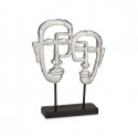 Decorative Figure Face Silver 27 x 32,5 x 10,5 cm (4 Units)