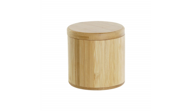 Salt Shaker with Lid DKD Home Decor Natural Bamboo 8,5 x 8,5 x 8,5 cm