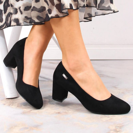 Suede high heel pumps Sergio Leone W SK314D black (38)