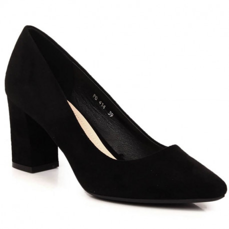 Suede pumps on the post Sergio Leone W SK403A black (38)