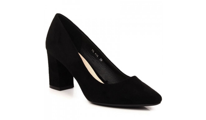 Suede pumps on the post Sergio Leone W SK403A black (36)