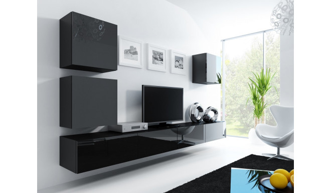 Cama Square cabinet VIGO 50/50/30 black/black gloss