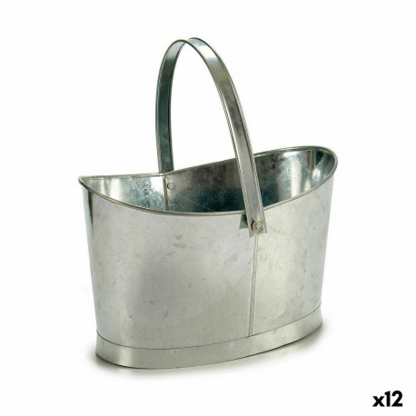 Taimepott Ibergarden E51465-B E51465-B Hõbedane Tsink Korv 21 x 19,5 x 35,5 cm (12 Ühikut)