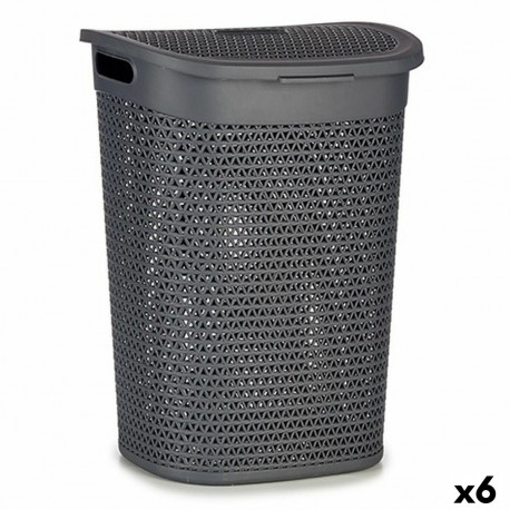 Laundry Basket Kipit 4790-2 4790-2 Anthracite Plastic 60 L 43,5 x 57,5 x 34 cm 43,5 x 57 x 34 cm (6 