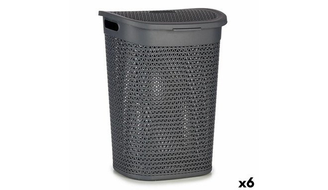 Laundry Basket Kipit 4790-2 Anthracite Plastic 60 L 43,5 x 57,5 x 34 cm (6 Units)