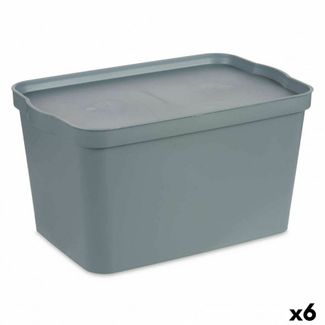 Uzglabāšanas Kaste ar Vāku Kipit TP596-2 Pelēks Plastmasa 24 L 29,3 x 24,5 x 45 cm (6 gb.)