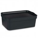 Storage Box with Lid Anthracite Plastic 6 L 21 x 11 x 32 cm (12 Units) Storage Box with Lid Anthracite Plastic 6 L 21 x 11 x 32 cm (12 Units)