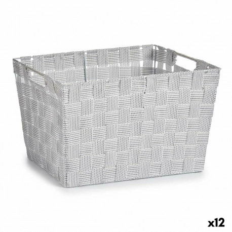Laundry Basket Kipit A3-6875 A3-6875 White Polyester Cloth Braiding 10 L 35 x 20 x 25 cm 25 x 20 x 3