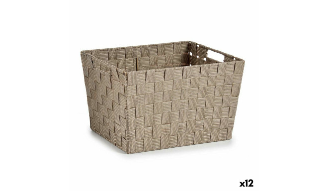 Laundry Basket Beige Cloth 10 L 25 x 20 x 35,5 cm (12 Units)