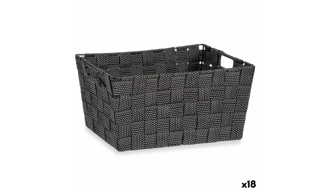 Multi-purpose basket Kipit A3-6883 A3-6883 Black Polyester Cloth Braiding (18 Units)