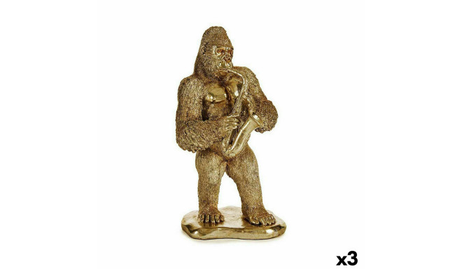 Dekoratīvās figūriņas Gorilla Saksofons Bronza 18,5 x 38,8 x 22 cm (3 gb.)