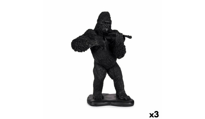 Dekoratiivkuju Gorilla Viiul Must 17 x 41 x 30 cm (3 Ühikut)