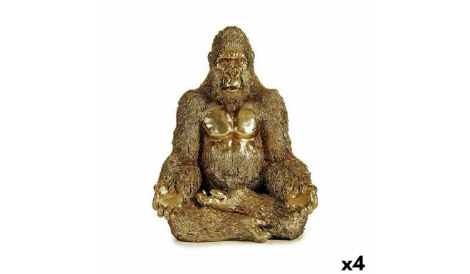 Dekoratīvās figūriņas Gorilla Yoga Bronza 19 x 26,5 x 22 cm (4 gb.)