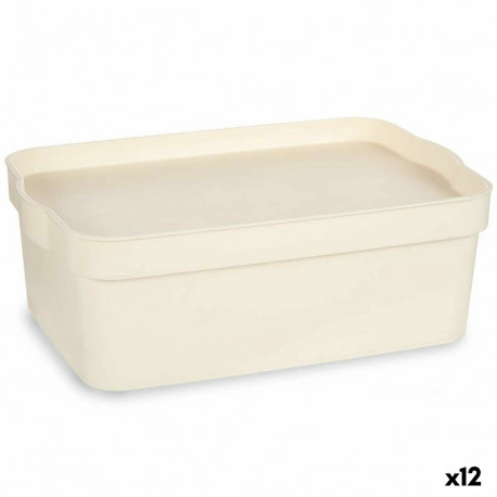 kaanega säilituskarp Kipit TP593-4 Kreemikas Plastmass 6 L 21,5 x 11 x 31,5 cm (12 Ühikut)