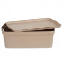 Uzglabāšanas Kaste ar Vāku Bēšs Plastmasa 14 L 29,5 x 14,5 x 45 cm (12 gb.)
