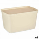 kaanega säilituskarp Kreemikas Plastmass 24 L 29,3 x 24,5 x 45 cm (6 Ühikut)
