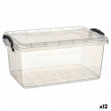 Storage Box with Lid Transparent Plastic 8,5 L 23,5 x 15,5 x 37 cm (12 Units)
