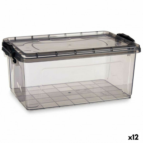 kaanega säilituskarp Kipit TP546-2 Antratsiithall Plastmass (12 Ühikut)
