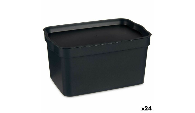 kaanega säilituskarp Kipit TP592-1 Antratsiithall Plastmass 2,3 L 13,5 x 11 x 20 cm (24 Ühikut)