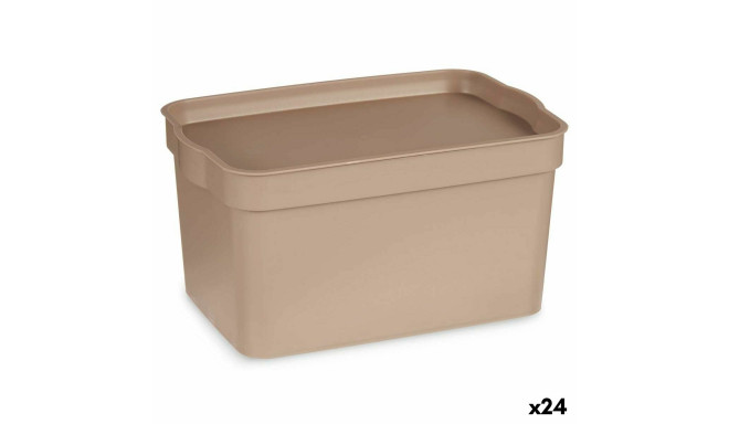 Storage Box with Lid Kipit TP592-3 Beige Plastic 2,3 L 13,5 x 11 x 20 cm (24 Units)