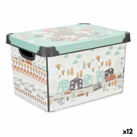 kaanega säilituskarp Kipit STYLE BOX-17L-6 Plastmass Tee 17 L 27,5 x 22 x 36,5 cm Laste (12 Ühikut)
