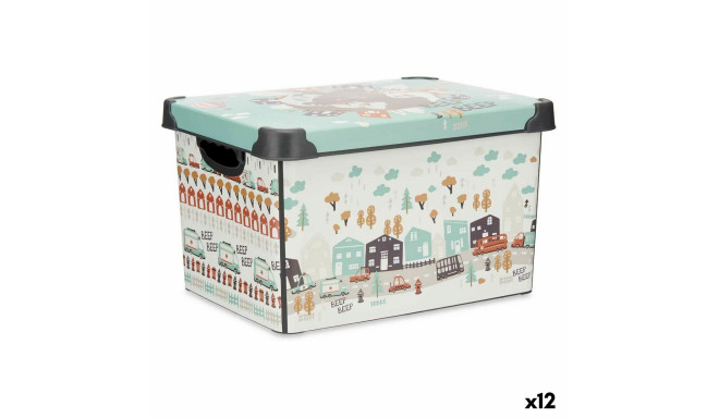 Storage Box with Lid Kipit STYLE BOX-22L-6 Plastic Road 22 L 29,5 x 23,5 x 39,5 cm Children's (12 Un