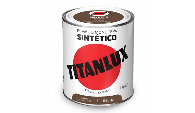 Synthetic enamel paint Titanlux 5808942 Shiny Brown 750 ml