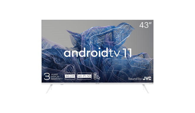 43', UHD, Android TV 11, White, 3840x2160, 60 Hz, Sound by JVC, 2x12W, 53 kWh/1000h , BT5.1, HDMI po
