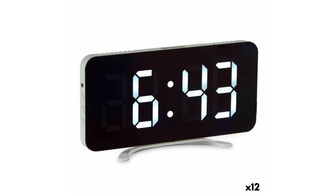 Table-top Digital Clock White ABS 15,7 x 7,7 x 1,5 cm (12 Units)