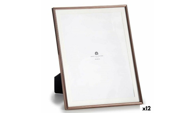 Photo frame Copper Crystal Steel 23 x 28 x 15 cm (12 Units)