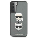 Karl Lagerfeld case Saffiano Ikonik Karl & Choupette Samsung Galaxy S21+, silver