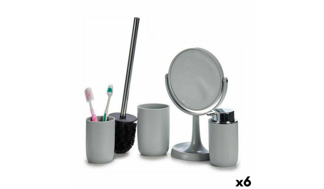 Bath Set Berilo CN-B6369-G CN-B6369-G Grey polypropylene 16,5 x 29,5 x 17 cm 4 Pieces (6 Units)