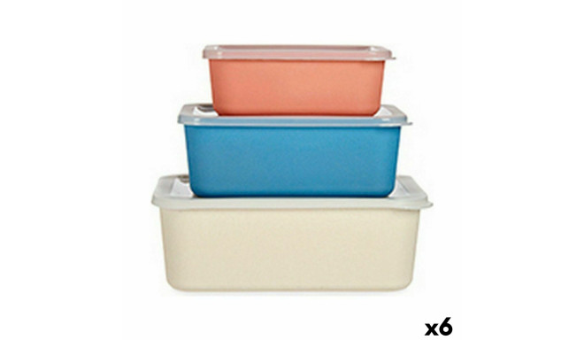 Set of Stackable Organising Boxes Bamboo Melamin (6 Units)