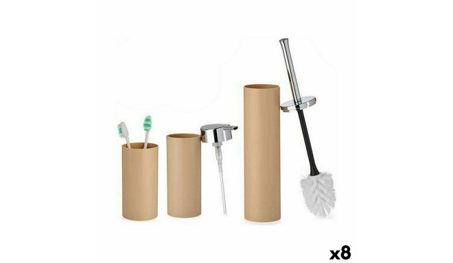 Bath Set Brown Plastic (8 Units)