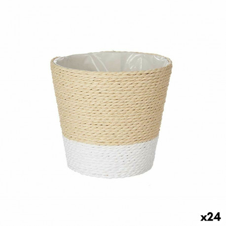 Planter Ibergarden 86440 86440 White Rope Plastic 14 x 12,5 x 14 cm 14 x 13 x 14 cm (24 Units)