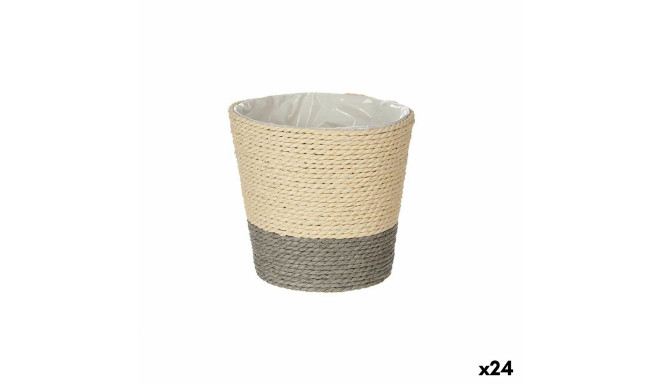 Planter Ibergarden 86442 86442 Grey Rope Plastic 14 x 12,5 x 14 cm 14 x 13 x 14 cm (24 Units)