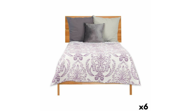 Reversible Bedspread 180 x 260 cm White Purple (6 Units)