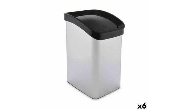 Atkritumu tvertne Berilo D085-1 Sudrabains Plastmasa 12 L Pašizgāzējs (6 gb.)