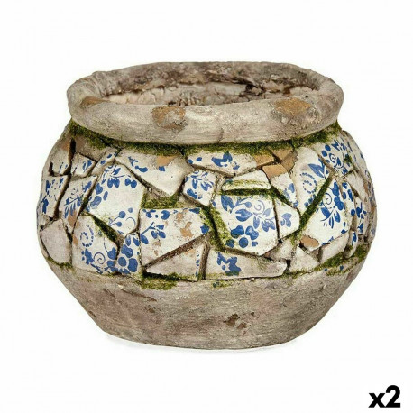 Dekoratiivne aiakuju Ibergarden ZD19021 ZD19021 Polüresiin Vaas 28 x 19,5 x 28 cm (2 Ühikut)