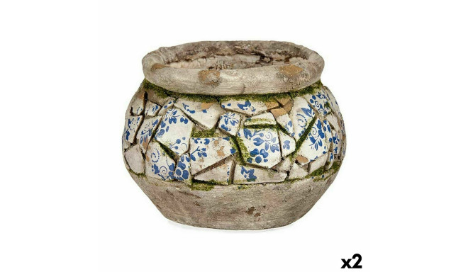 Dekoratiivne aiakuju Ibergarden ZD19021 ZD19021 Polüresiin Vaas 28 x 19,5 x 28 cm (2 Ühikut)