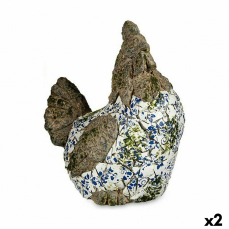 Dekoratiivne aiakuju Ibergarden ZD18060 ZD18060 Polüresiin Kana 22,5 x 39 x 34 cm (2 Ühikut)
