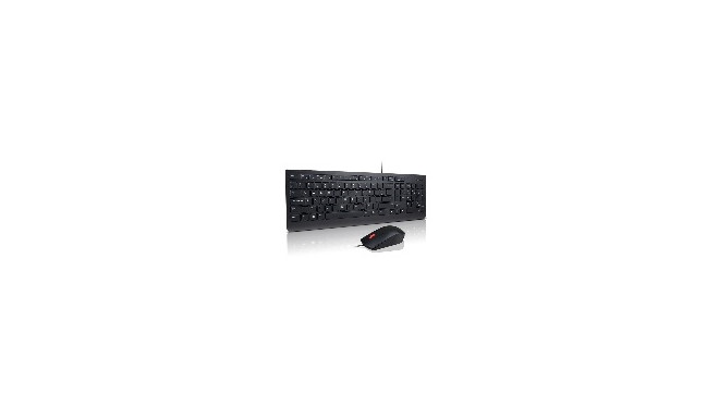 Lenovo | Essential | Essential Wired Keyboard and Mouse Combo - US English with Euro symbol | Black 