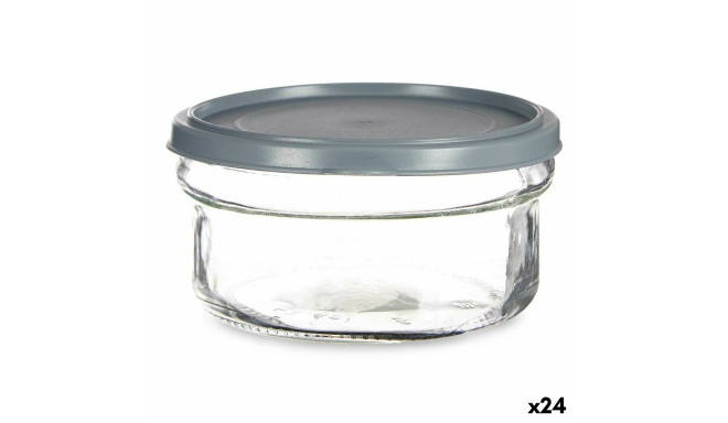 Apaļa Pusdienu Kastīte ar Vāku Pelēks Plastmasa 415 ml 12 x 6 x 12 cm (24 gb.)