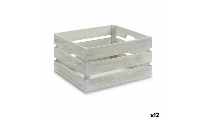 Decorative box White Wood 36 x 18 x 26 cm (12 Units)