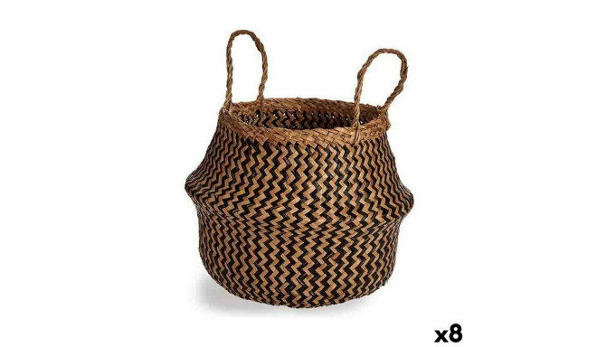 Декоративная корзина Чёрный Натуральный тростник 8 L 31 x 38 x 31 cm (8 штук)