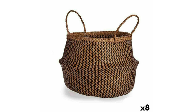 Декоративная корзина Коричневый Чёрный тростник 8 L 36 x 30 x 36 cm (8 штук)