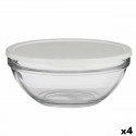 Apaļa Pusdienu Kastīte ar Vāku Chefs Balts 2,5 L 23,7 x 10,1 x 23,7 cm (4 gb.)