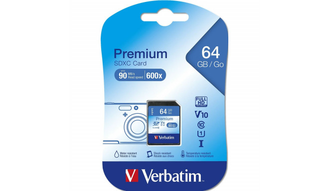 SD Mälukaart Verbatim PREMIUM SDXC C10/U1 64 GB 2 g