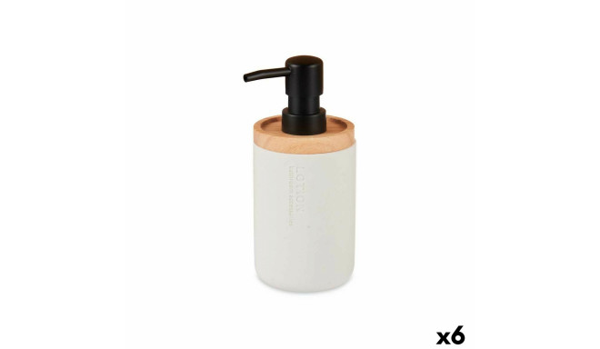 Soap Dispenser White Wood Resin Plastic (6 Units)