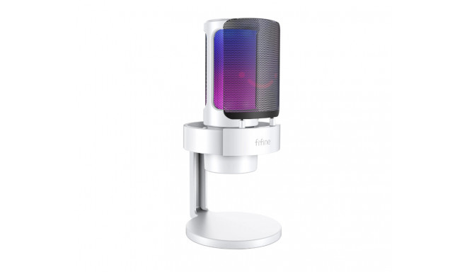 Fifine AmpliGame A8 RGB microphone for gaming | podcasts | streams | tripod | white